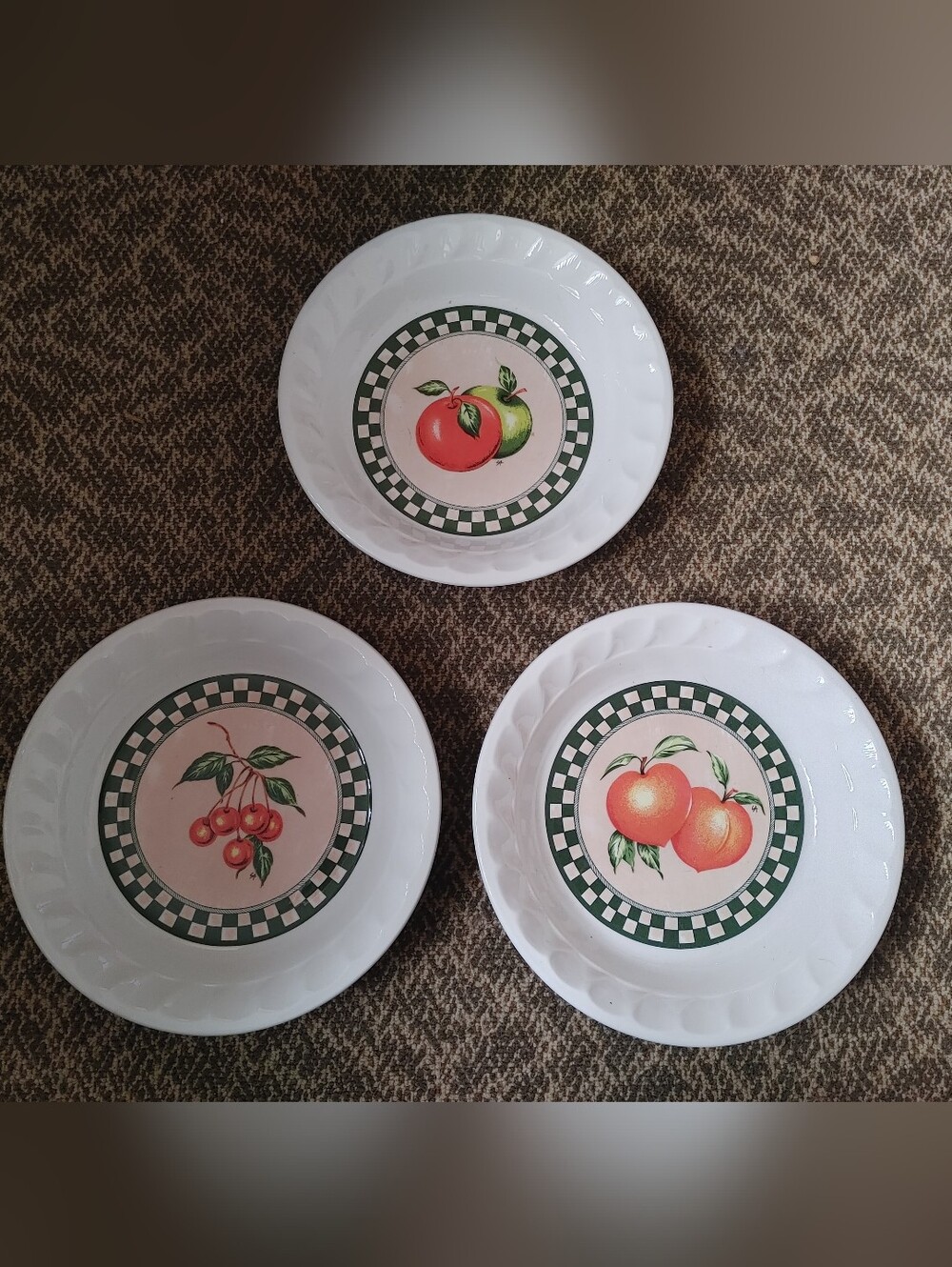 Golden Pie Collection Of Ceramic Recipe Plate- Set of 3